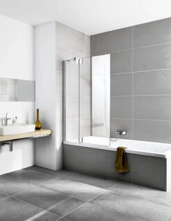 Kermi Pasa XP Schwingflügel Mit Festfeld PXDTL09015VPK 90x150cm, Silber Hochglanz, ESG Klar Clean, Links