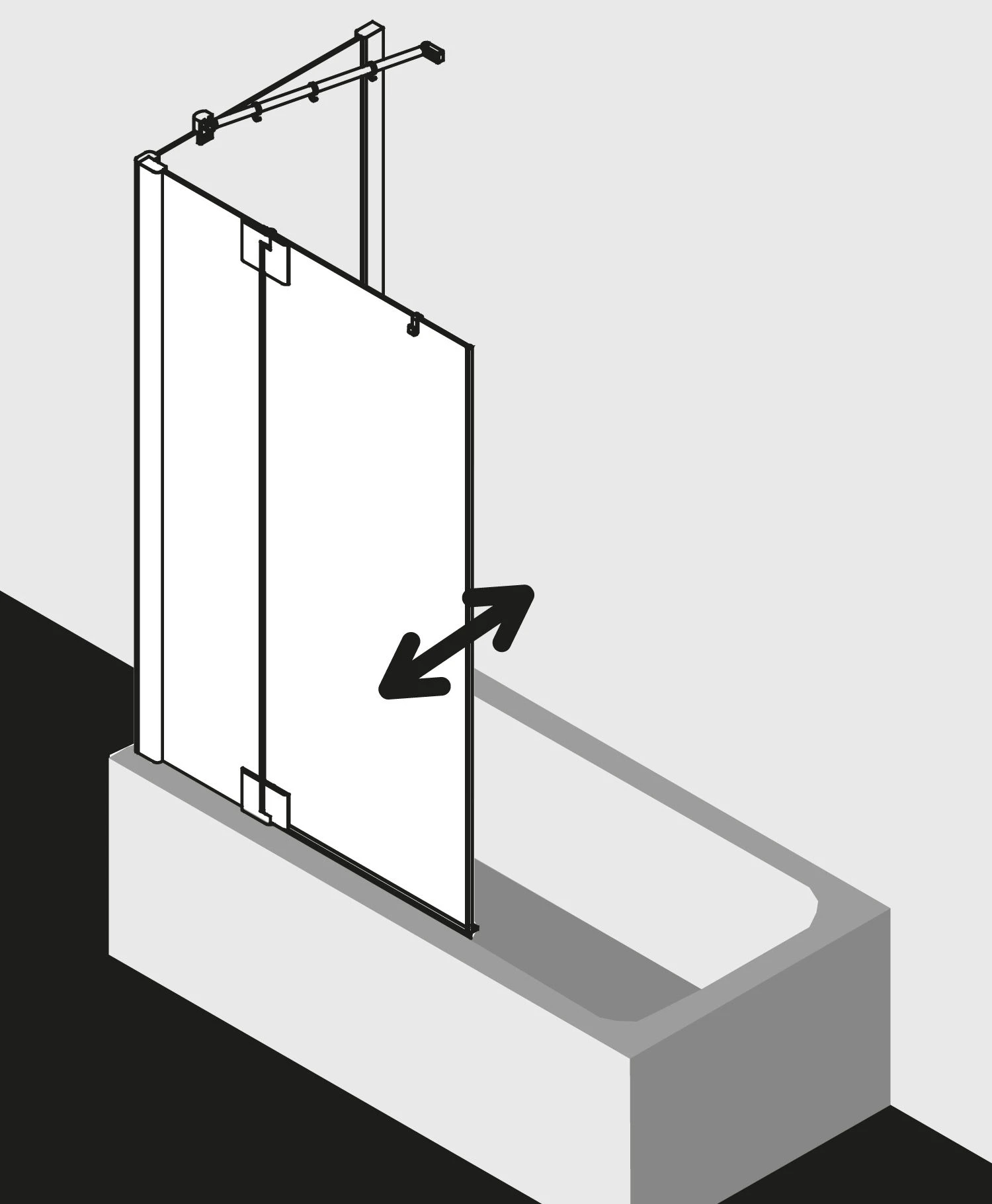 Kermi Pasa XP Schwingflügel Mit Festfeld PXDTR10015VAK 100x150cm, Silber Hochglanz, ESG Klar, Rechts 4 Kermi Pasa XP Schwingflügel Mit Festfeld PXDTR10015VAK 100x150cm, Silber Hochglanz, ESG Klar, Rechts – Bild 4