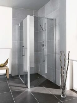 Kermi Pasa XP Seitenwand Für Pendeltür Mit Festfeld PXUWD078201PK 78x200cm, Silber Mattglanz, ESG Klar Clean, Auf Duschplatz