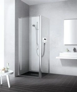 Kermi Pendeltür Liga LI1WR090201AK 90x200cm, Silber/mattglanz, Echtglas Klar, Rechts -VIEGA Verkäufe Kermi Pendeltuer Liga LI1WR090201AK 90x200cm silber mattglanz Echtglas klar rechts 2