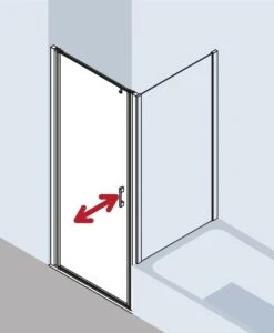 Kermi Pendeltür Liga LI1WR090201AK 90x200cm, Silber/mattglanz, Echtglas Klar, Rechts -VIEGA Verkäufe Kermi Pendeltuer Liga LI1WR090201AK 90x200cm silber mattglanz Echtglas klar rechts 9