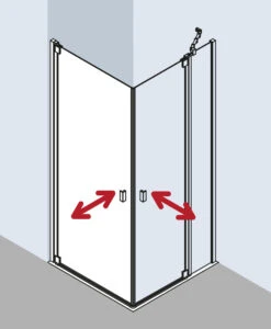 Kermi Raya Eckeinstieg Pendeltüren RA1ER08020VPK 80x200cm, ESG Klar KermiClean, Rechtes Halbteil -VIEGA Verkäufe Kermi Raya Eckeinstieg Pendeltueren RA1ER08020VPK 80x200cm ESG klar KermiClean rechtes Halbteil 2