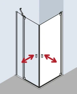 Kermi Raya Eckeinstieg Pendeltüren RA1ER08020VPK 80x200cm, ESG Klar KermiClean, Rechtes Halbteil -VIEGA Verkäufe Kermi Raya Eckeinstieg Pendeltueren RA1ER08020VPK 80x200cm ESG klar KermiClean rechtes Halbteil 3
