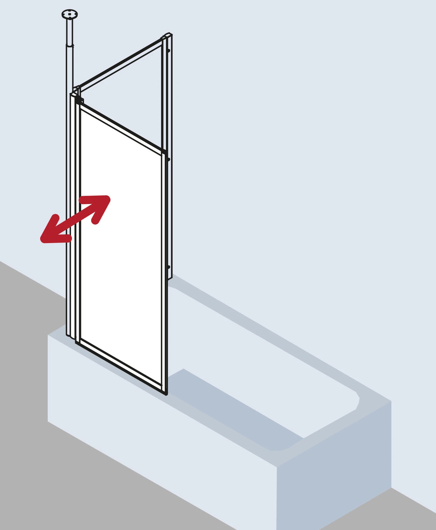 Kermi Vario 2000 Faltwand 1-flügelig V2FW1065142AK 70,1-71,7x140cm, Weiß, ESG Klar 4 Kermi Vario 2000 Faltwand 1-flügelig V2FW1065142AK 70,1-71,7x140cm, Weiß, ESG Klar – Bild 4