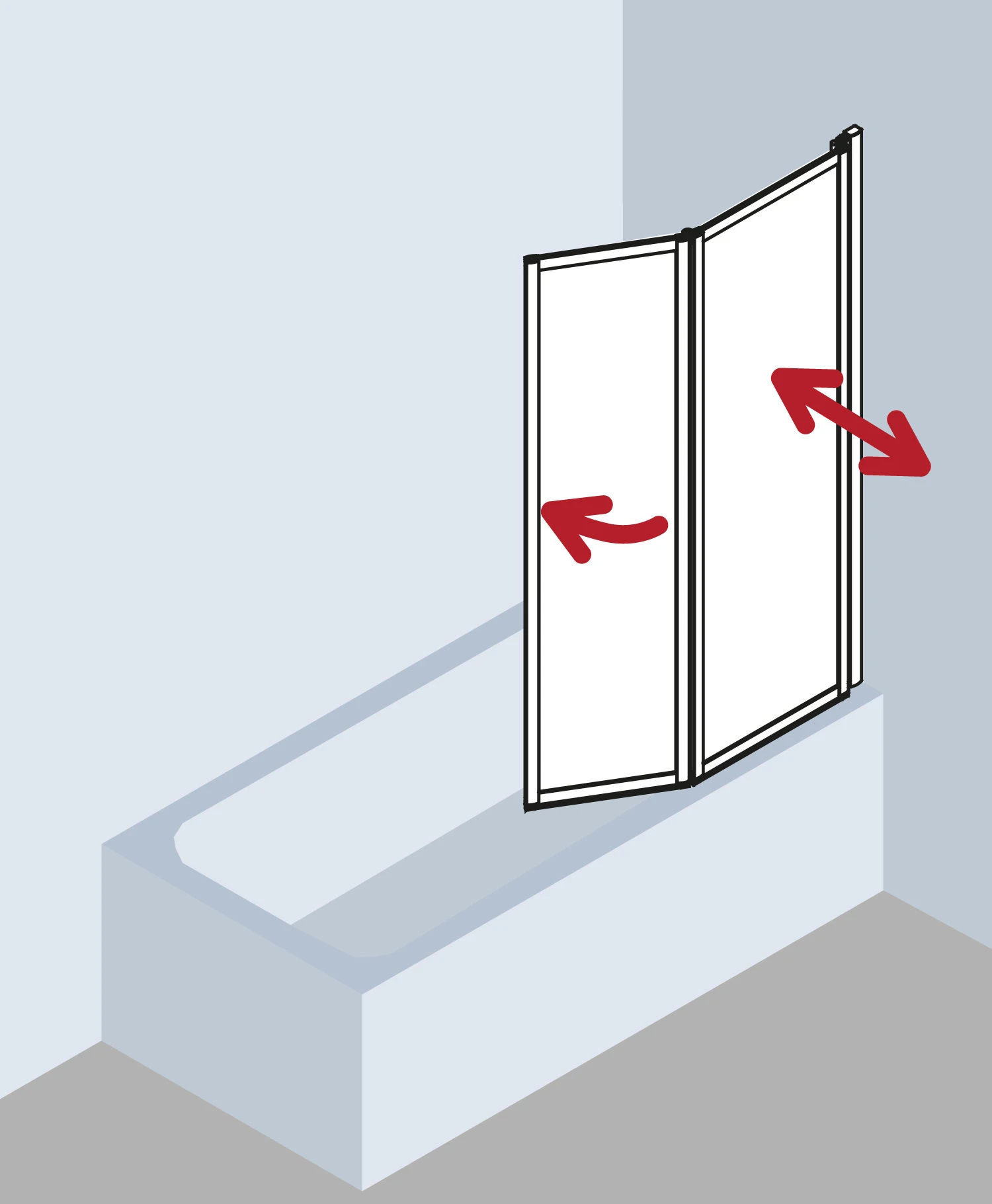 Kermi Vario 2000 Faltwand 2-flügelig V2FW2060141UK 115,1-116,7x140cm, Silber Mattgl., ESG SR Opaco 9 Kermi Vario 2000 Faltwand 2-flügelig V2FW2060141UK 115,1-116,7x140cm, Silber Mattgl., ESG SR Opaco – Bild 9