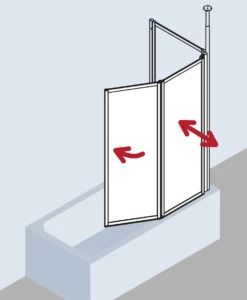 Kermi Vario 2000 Faltwand 2-flügelig V2FW2060141YK 115,1-116,7x140cm, Silber M., ESG SR Opaco Clean -VIEGA Verkäufe Kermi Vario 2000 Faltwand 2 fluegelig V2FW2060141YK 1151 1167x140cm silber m. ESG SR Opaco Clean 6