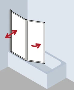 Kermi Vario 2000 Faltwand 2-flügelig V2FW2060142AK 115,1-116,7x140cm, Weiß, ESG Klar -VIEGA Verkäufe Kermi Vario 2000 Faltwand 2 fluegelig V2FW2060142AK 1151 1167x140cm weiss ESG klar 3