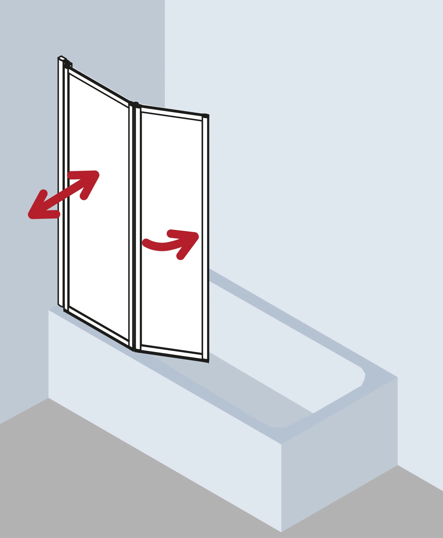 Kermi Vario 2000 Faltwand 2-flügelig V2TS1075141AK 101,1-102,7x140cm, Silber Mattglanz, ESG Klar 6 Kermi Vario 2000 Faltwand 2-flügelig V2TS1075141AK 101,1-102,7x140cm, Silber Mattglanz, ESG Klar – Bild 6
