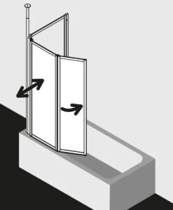 Kermi Vario 2000 Faltwand 2-flügelig V2TS1075141YK 101,1-102,7x140cm, Silber M., ESG SR Opaco Clean 11 Kermi Vario 2000 Faltwand 2-flügelig V2TS1075141YK 101,1-102,7x140cm, Silber M., ESG SR Opaco Clean -VIEGA Verkäufe Kermi Vario 2000 Faltwand 2 fluegelig V2TS1075141YK 1011 1027x140cm silber m. ESG SR Opaco Clean 1