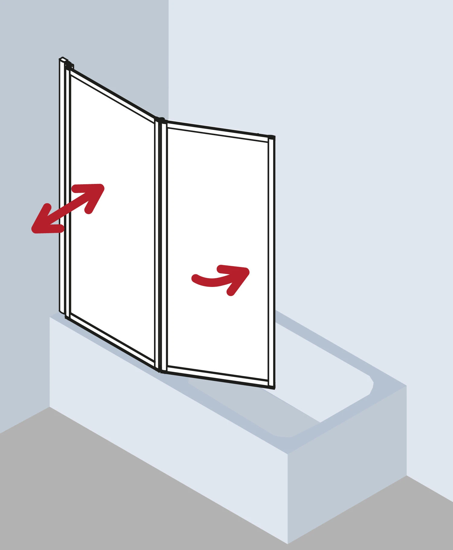 Kermi Vario 2000 Faltwand 2-flügelig V2TS1075141YK 101,1-102,7x140cm, Silber M., ESG SR Opaco Clean 4 Kermi Vario 2000 Faltwand 2-flügelig V2TS1075141YK 101,1-102,7x140cm, Silber M., ESG SR Opaco Clean – Bild 4