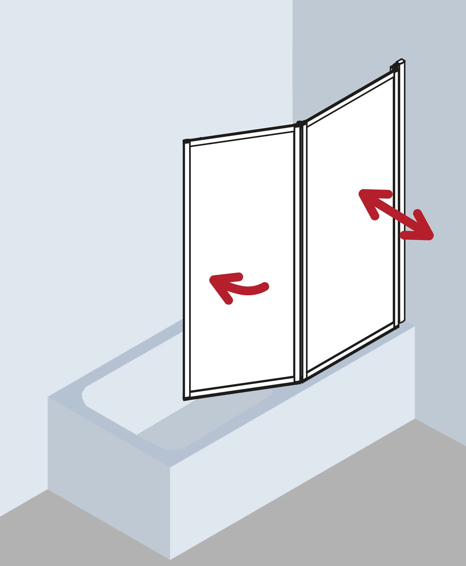 Kermi Vario 2000 Faltwand 2-flügelig V2TS1075141YK 101,1-102,7x140cm, Silber M., ESG SR Opaco Clean 6 Kermi Vario 2000 Faltwand 2-flügelig V2TS1075141YK 101,1-102,7x140cm, Silber M., ESG SR Opaco Clean – Bild 6