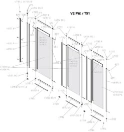 Kermi Vario 2000 Faltwand 3-tlg. V2FW30501412K 140,1-141,7x140cm, Silber Mattglanz, Kerolan Perl -VIEGA Verkäufe Kermi Vario 2000 Faltwand 3 tlg. V2FW30501412K 1401 1417x140cm silber mattglanz Kerolan Perl 9
