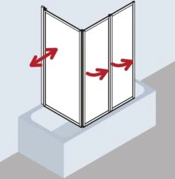 Kermi Vario 2000 Faltwand 3-tlg. V2FW30701412K 78,5-81,8x140cm, Silber Mattglanz, Kerolan Perl -VIEGA Verkäufe Kermi Vario 2000 Faltwand 3 tlg. V2FW30701412K 785 818x140cm silber mattglanz Kerolan Perl 2