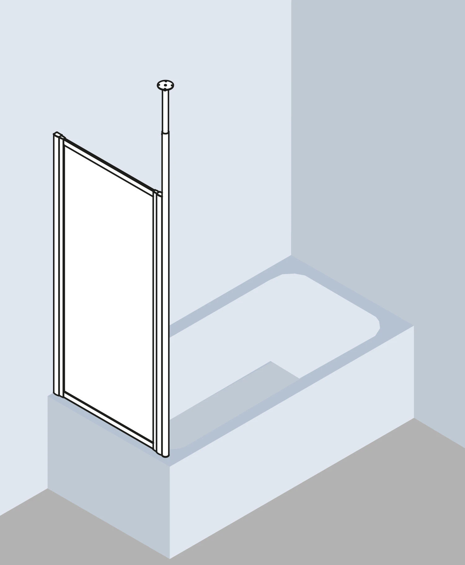 Kermi Vario 2000 Seitenwand V2TWD070141AK 61,4-64,6x140cm, Silber Mattglanz, ESG Klar 2 Kermi Vario 2000 Seitenwand V2TWD070141AK 61,4-64,6x140cm, Silber Mattglanz, ESG Klar – Bild 2