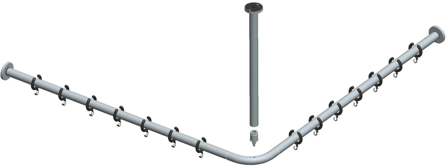 Keuco Brausevorhangstangen Set Plan 14937070900 Für Dusche 90 X 90 Cm, Edelstahl/schwarzgrau 1 Keuco Brausevorhangstangen Set Plan 14937070900 Für Dusche 90 X 90 Cm, Edelstahl/schwarzgrau