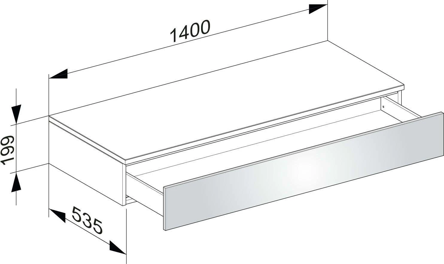 Keuco Edition 400 Sideboard 31760140000 140x19,9x53,5cm, 1 Auszug, Trüffel 2 Keuco Edition 400 Sideboard 31760140000 140x19,9x53,5cm, 1 Auszug, Trüffel – Bild 2