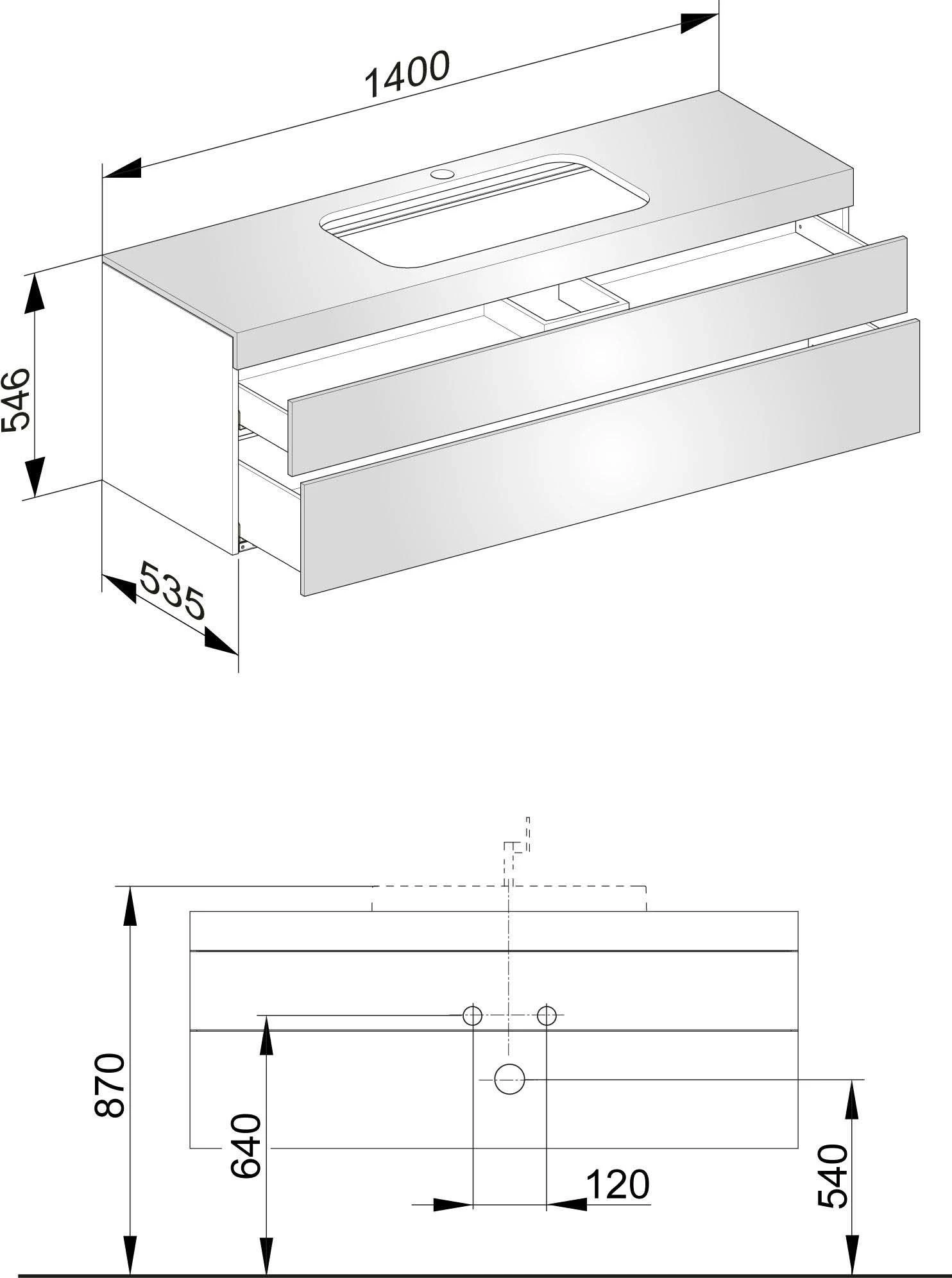Keuco Edition 400 Waschtischunterbau 31573390100 140x54,6x53,5cm, Mit Hahnloch, Anthrazit 2 Keuco Edition 400 Waschtischunterbau 31573390100 140x54,6x53,5cm, Mit Hahnloch, Anthrazit – Bild 2