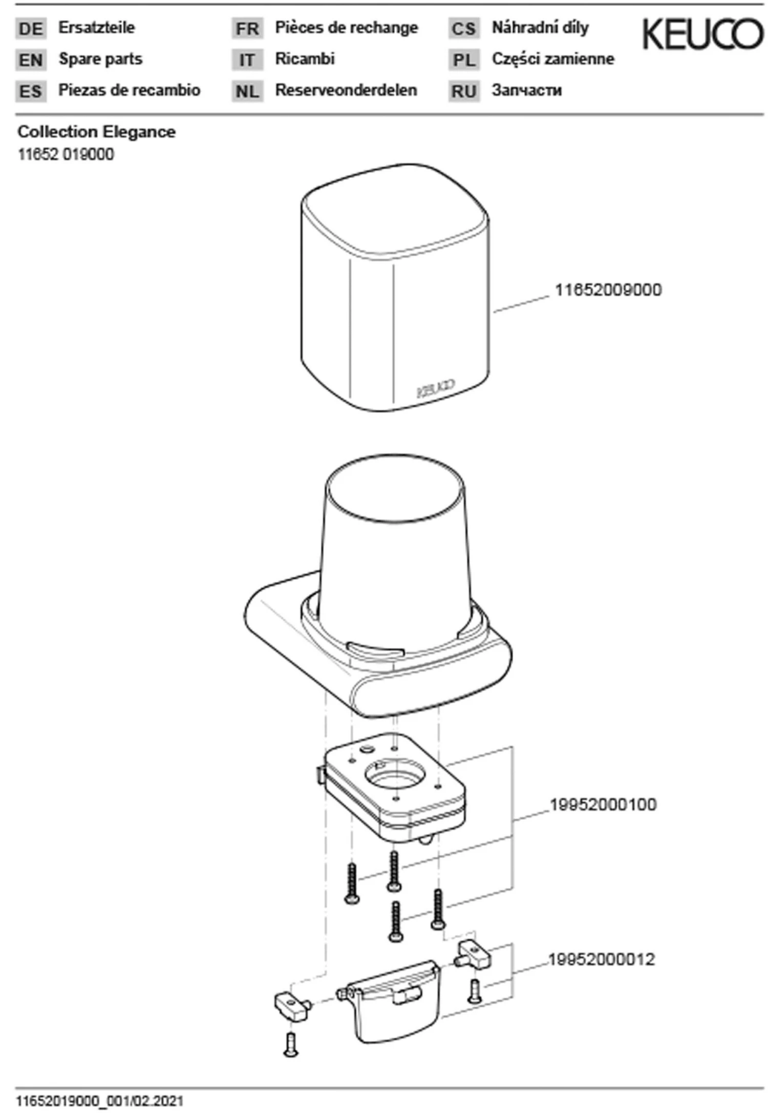 Keuco Elegance Stülpbecher 11652009000 Lose, Echtkristall-Glas Mattiert 3 Keuco Elegance Stülpbecher 11652009000 Lose, Echtkristall-Glas Mattiert – Bild 3