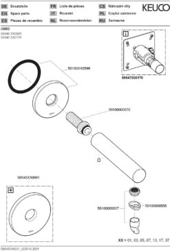 Keuco Ixmo Wanneneinlauf 59545030101 202mm, Bronze Gebürstet, Runde Rosette -VIEGA Verkäufe Keuco Ixmo Wanneneinlauf 59545030101 202mm Bronze gebuerstet runde Rosette 2