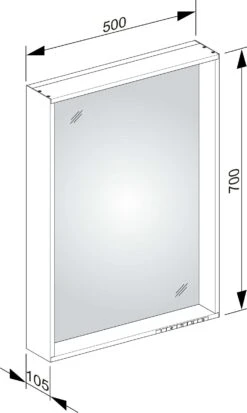 Keuco Plan Lichtspiegel 07897171503 500x700x105mm, 27 Watt, Silber-gebeizt-eloxiert -VIEGA Verkäufe Keuco Plan Lichtspiegel 07897171503 500x700x105mm 27 Watt silber gebeizt eloxiert 1