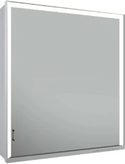 Keuco Royal Lumos Spiegelschrank 14301172101 Wandvorbau, Silber-eloxiert, Verdecktes Ablagefach, 650 X 735 X 165 Mm, Anschlag Rechts