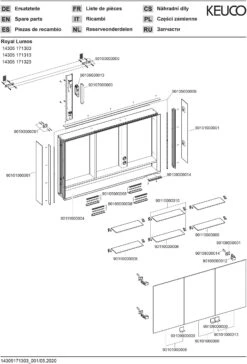 Keuco Royal Lumos Spiegelschrank 14305171303 1200x735x165mm, 65 Watt, 3 Türen, Wandvorbau -VIEGA Verkäufe Keuco Royal Lumos Spiegelschrank 14305171303 1200x735x165mm 65 Watt 3 Tueren Wandvorbau 2