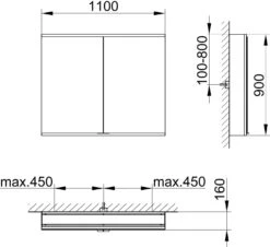 Keuco Royal Modular 2.0 Spiegelschrank 800211111100000 1100 X 900 X 160 Mm, Ohne Steckdose, Wandvorbau, 2-türig -VIEGA Verkäufe Keuco Royal Modular 2.0 Spiegelschrank 800211111100000 1100 x 900 x 160 mm ohne Steckdose Wandvorbau 2 tuerig 1