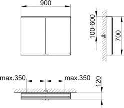 Keuco Royal Modular 2.0 Spiegelschrank 800221090000300 900 X 700 X 120 Mm, 1 Steckdose, 1 Doppel-USB-Ladestelle, Wandvorbau, 2-türig, DALI -VIEGA Verkäufe Keuco Royal Modular 2.0 Spiegelschrank 800221090000300 900 x 700 x 120 mm 1 Steckdose 1 Doppel USB Ladestelle Wandvorbau 2 tuerig DALI 1