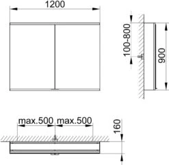 Keuco Royal Modular 2.0 Spiegelschrank 800221121100000 1200 X 900 X 160 Mm, Ohne Steckdose, Wandvorbau, 2-türig, DALI -VIEGA Verkäufe Keuco Royal Modular 2.0 Spiegelschrank 800221121100000 1200 x 900 x 160 mm ohne Steckdose Wandvorbau 2 tuerig DALI 1