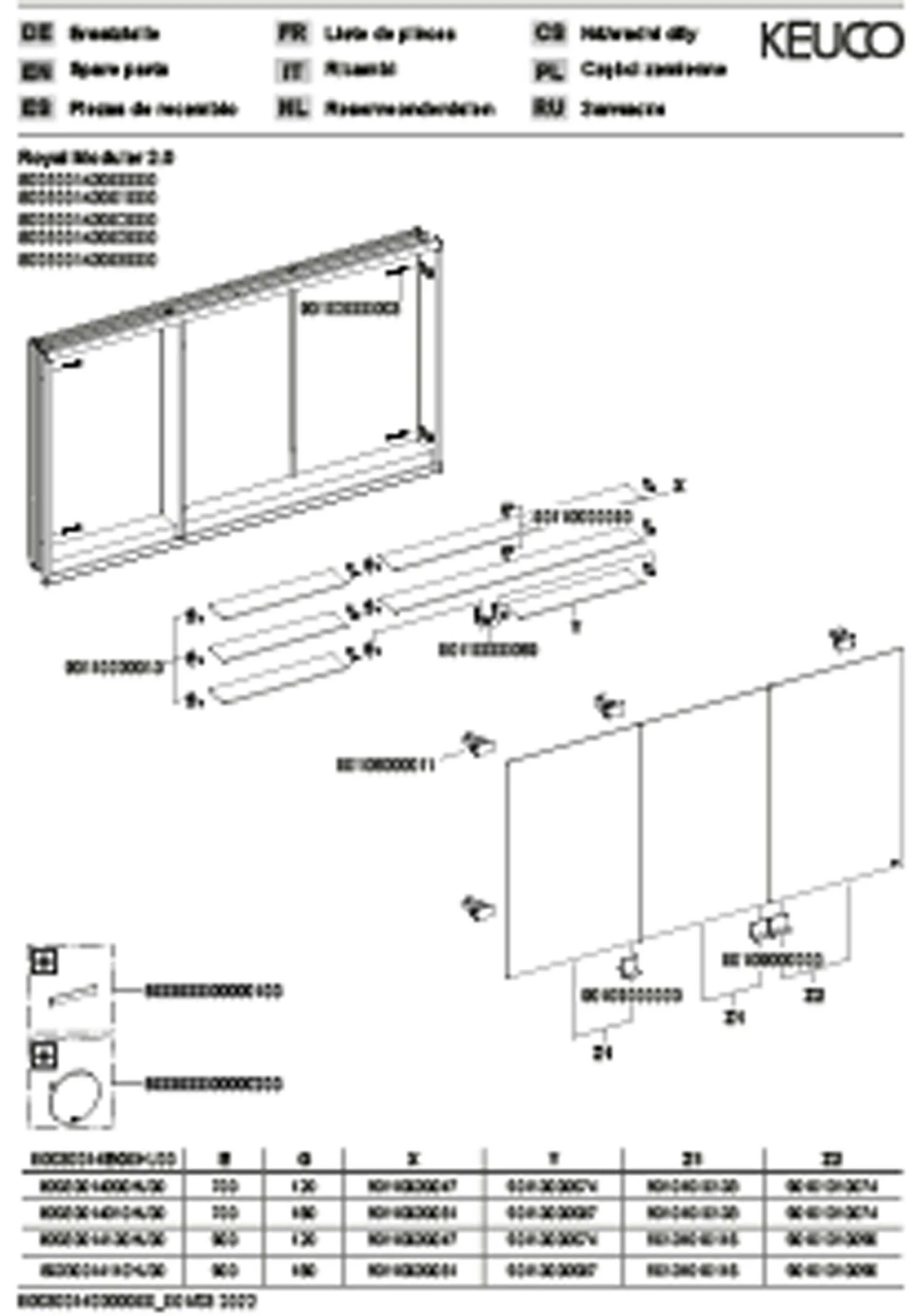 Keuco Royal Modular 2.0 Spiegelschrank 800300141000300 1400 X 900 X 120 Mm, 1 Steckdose, 1 Doppel-USB-Ladestelle, Wandeinbau, 3-türig 3 Keuco Royal Modular 2.0 Spiegelschrank 800300141000300 1400 X 900 X 120 Mm, 1 Steckdose, 1 Doppel-USB-Ladestelle, Wandeinbau, 3-türig – Bild 3
