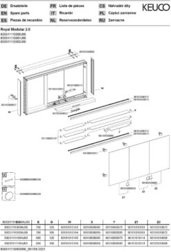 Keuco Royal Modular 2.0 Spiegelschrank 800311110000000 1100 X 700 X 120 Mm, Ohne Steckdose, Wandvorbau, 3-türig -VIEGA Verkäufe Keuco Royal Modular 2.0 Spiegelschrank 800311110000000 1100 x 700 x 120 mm ohne Steckdose Wandvorbau 3 tuerig 2