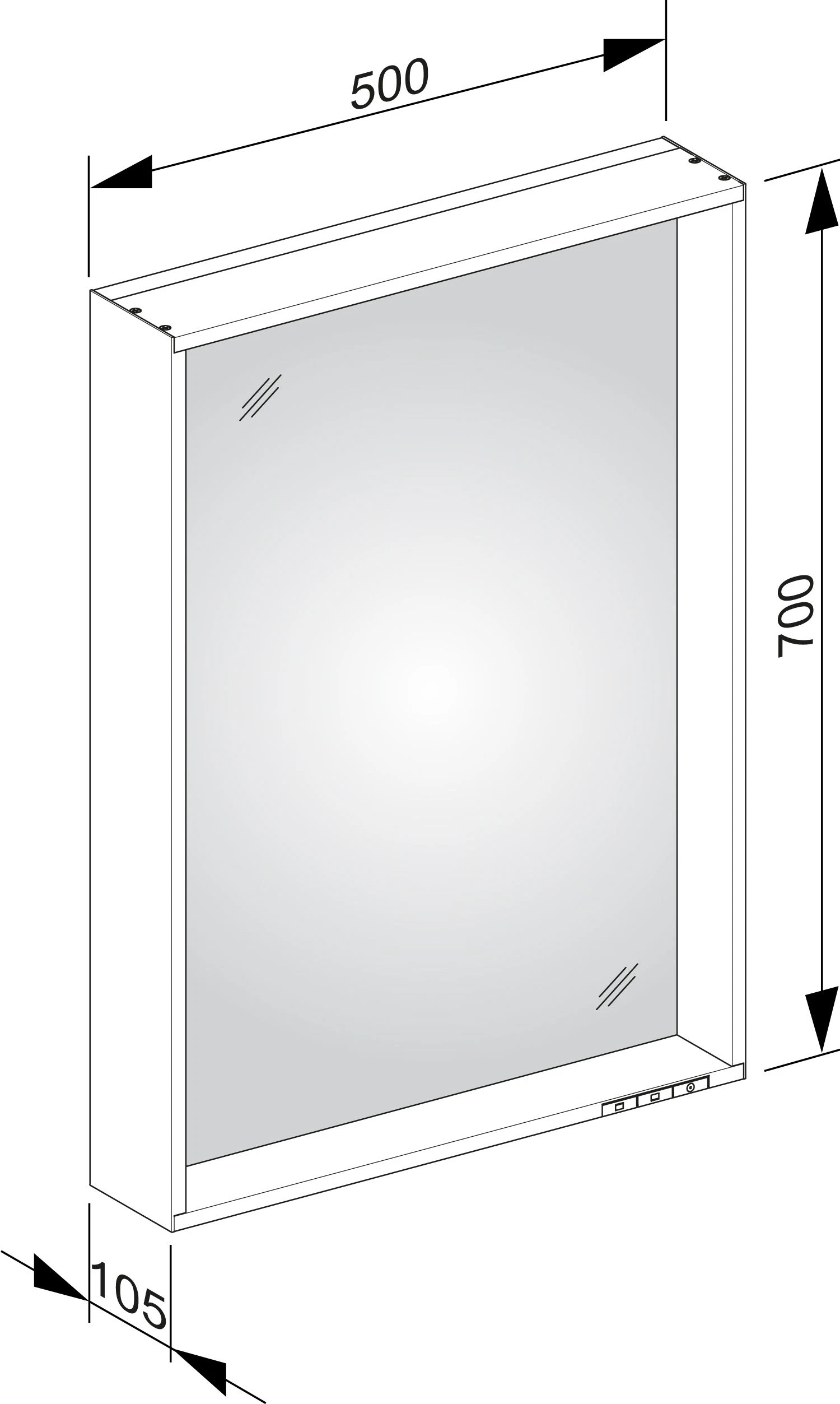 Keuco X-Line Lichtspiegel 33296141500 Beleuchtet, Trüffel, 500x700x105m 3 Keuco X-Line Lichtspiegel 33296141500 Beleuchtet, Trüffel, 500x700x105m – Bild 3