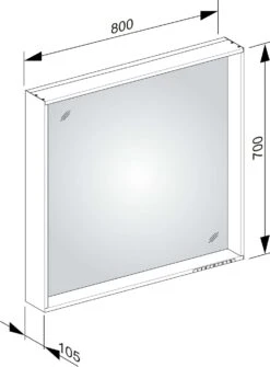 Keuco X-Line Lichtspiegel 33297142500, Trüffel, 800x700x105mm, Mit LED-Beleuchtung -VIEGA Verkäufe Keuco X Line Lichtspiegel 33297142500 Trueffel 800x700x105mm mit LED Beleuchtung 2