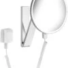 Keuco ILook_move Kosmetikspiegel 17612059001 Beleuchtet, Ø 212 Mm, Spiralkabel, Nickel Gebürstet, Stecker-Transformator