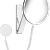 Keuco ILook_move Kosmetikspiegel 17612059005 Beleuchtet, Ø 212 Mm, Nickel Gebürstet, Spiralkabel