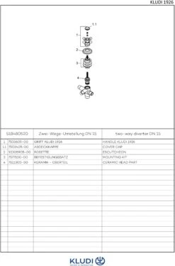 Kludi 1926 2 Wege Umstellung 518480520 Standmontage, Chrom -VIEGA Verkäufe Kludi 1926 2 Wege Umstellung 518480520 Standmontage chrom 2