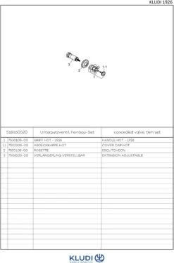 Kludi 1926 Unterputz Ventil 518160520 Feinbau Set, Markierung: Hot, Chrom 5 Kludi 1926 Unterputz Ventil 518160520 Feinbau Set, Markierung: Hot, Chrom -VIEGA Verkäufe Kludi 1926 Unterputz Ventil 518160520 Feinbau Set Markierung Hot chrom 2