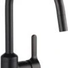 Kludi Bingo Star Küchenarmatur 428513978 Geschlossener Hebel, Schwenkbarer, Herausziehbarer Auslauf, Mattschwarz