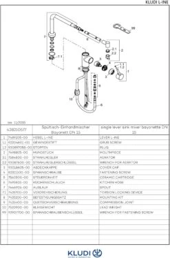 Kludi L-INE Küchenarmatur 428210577 Chrom, Schwenkbarer Ausziehbarer Auslauf -VIEGA Verkäufe Kludi L INE Kuechenarmatur 428210577 chrom schwenkbarer ausziehbarer Auslauf 2