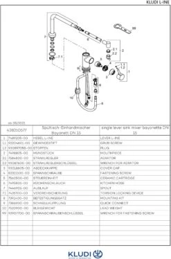Kludi L-INE Küchenarmatur 428210577 Chrom, Schwenkbarer Ausziehbarer Auslauf -VIEGA Verkäufe Kludi L INE Kuechenarmatur 428210577 chrom schwenkbarer ausziehbarer Auslauf 3