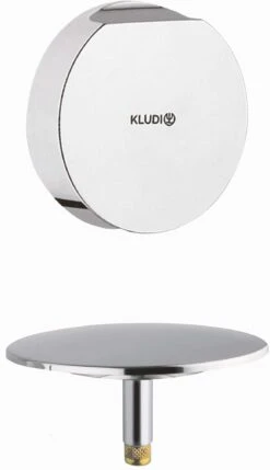 Kludi Rotexa 2000 Ab-/Überlaufgarnitur 7108005-00 Mit Drehrosette Und Stopfen, Chrom