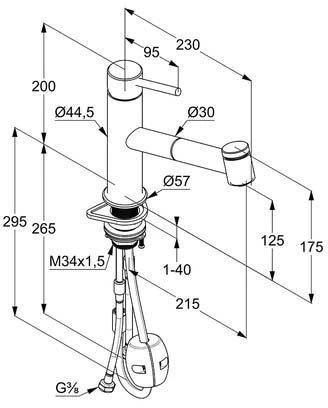 Kludi Steel Küchenarmatur 44851F860 Schwenkbarer Auslauf 110°, Herausziehbar, Edelstahl Gebürstet 2 Kludi Steel Küchenarmatur 44851F860 Schwenkbarer Auslauf 110°, Herausziehbar, Edelstahl Gebürstet – Bild 2