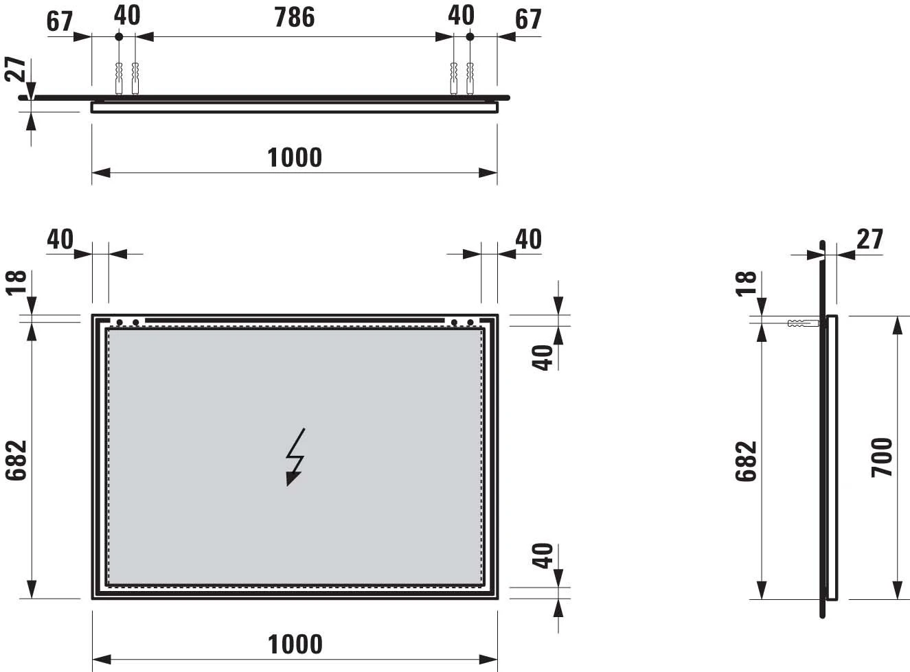 LAUFEN Frame 25 Spiegel 1000x700x20 Mm, Ohne Beleuchtung, Mit Rahmen 2 LAUFEN Frame 25 Spiegel 1000x700x20 Mm, Ohne Beleuchtung, Mit Rahmen – Bild 2