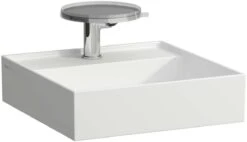 LAUFEN Kartell Handwaschbecken 8153317578151, 46x46cm, Weiß Matt, 2 Hahnlöcher, Saphirkeramik