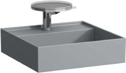 LAUFEN Kartell Handwaschbecken H8153317581111 46x46cm, Ohne Überlauf, 1 Hahnloch, Graphit Matt