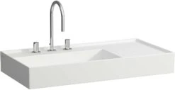 LAUFEN Kartell Waschtisch 8103387571581, 90x46cm, Weiß Matt, Ablage Rechts, 3 Hahnl., Saphirkeramik