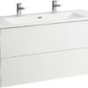 LAUFEN Pro S Base Waschtisch-Set H8649632601071, 2 Schubladen, Weiß Matt, 120x50cm, 2 Hahnlöcher