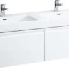 LAUFEN Pro S Waschtisch-Unterbau H4835720964751 126x45x39cm, 2 Schubladen/2 Innenladen, Weiß Glänzend