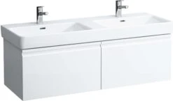 LAUFEN Pro S Waschtisch-Unterbau H4835720964751 126x45x39cm, 2 Schubladen/2 Innenladen, Weiß Glänzend