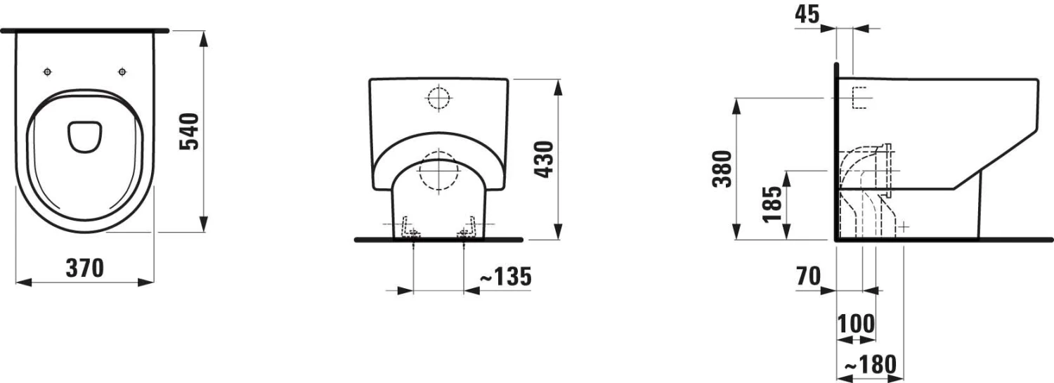 LAUFEN Sonar Stand-WC H8233414000001 Spülrandlos, Weiß LCC 3 LAUFEN Sonar Stand-WC H8233414000001 Spülrandlos, Weiß LCC – Bild 3